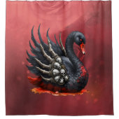 Rideaux De Douche Dark Swan of Bones – Gothic Elegance  (Devant)