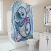 Rideaux De Douche Dauphin Abstrait (En situation)