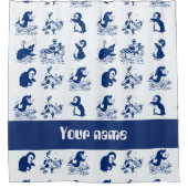 Rideaux De Douche Dauphin, baleines et pingouins (Devant)