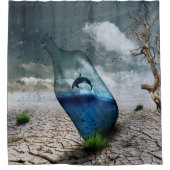 Rideaux De Douche Dauphin Dans Une Bouteille (Devant)