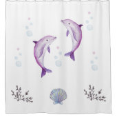 Rideaux De Douche Dauphins et coquilles marines (Devant)
