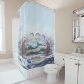 Rideaux De Douche Dauphins et sirènes (En situation)