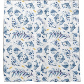 Rideaux De Douche Dauphins et vagues bleus (Devant)