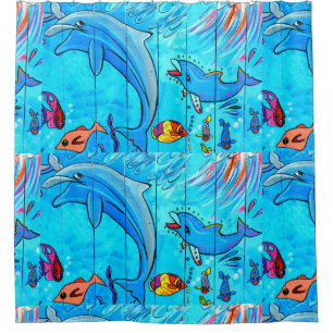 Rideaux De Douche dauphins riants de danse