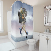 Rideaux De Douche Dauphins sauteurs en vapeur (En situation)