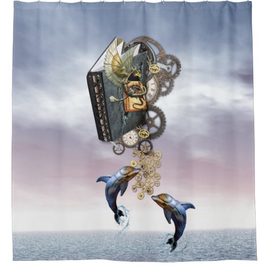 Rideaux De Douche Dauphins sauteurs en vapeur (Devant)