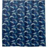 Rideaux De Douche Dauphins sous-marins et natation de poissons (Devant)
