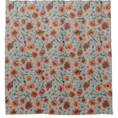 Rideaux De Douche De Beaux Pépites Orange Floral (Devant)