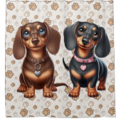 Rideaux De Douche De mignons amis dachshund (Devant)
