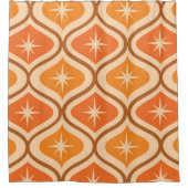 Rideaux De Douche Début atomique du milieu du siècle sur Orange Ogee (Devant)