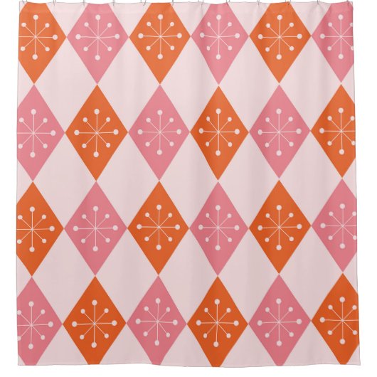 Rideaux De Douche Début du milieu du siècle sur les diamants roses o (Devant)
