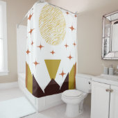 Rideaux De Douche Début géométrique moderne du milieu du siècle (En situation)