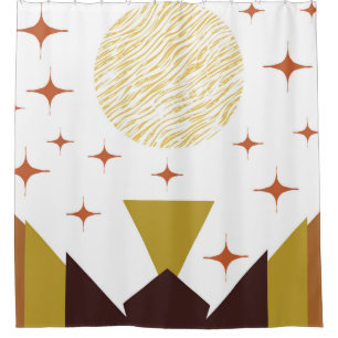 Rideaux De Douche Début géométrique moderne du milieu du siècle