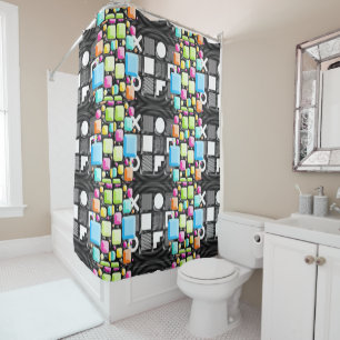 Rideaux De Douche Déco Cubiste Géométrique Futuriste