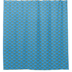 Rideaux De Douche Déco pétoncles chinois, turquoise et aqua
