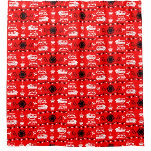 Rideaux De Douche Décor camping Caravan (Devant)