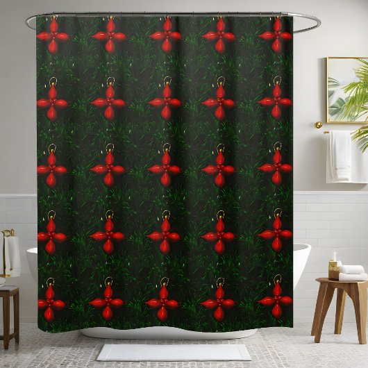 Rideaux De Douche Décor de bain saisonnier Motif de Noël