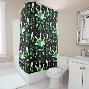 Rideaux De Douche Décor de la maison du bowling à dix broches
