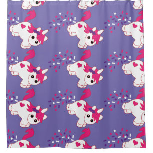 Rideaux De Douche Décor de licorne qui fait caca mignon 
