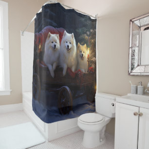 Rideaux De Douche Décor de Noël américain esquimau enneigé