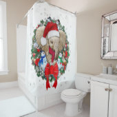 Rideaux De Douche décoration de Noël des éléphants (En situation)