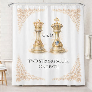 Rideaux De Douche Décoration de salle de bain pour couple royal doré