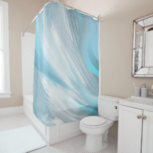 Rideaux De Douche décoration moderne timide bleue