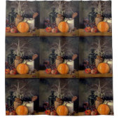 Rideaux De Douche Décorations d'automne sur table, Citrouille, Fruit (Devant)