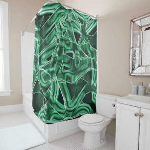Rideaux De Douche Découpage et croisées coupe acrylique verte