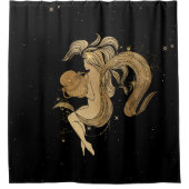 Rideaux De Douche Déesse du Zodiaque | Astrologie Cosmologique Gold  (Devant)