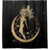 Rideaux De Douche Déesse du Zodiaque | Astrologie de la bibliothèque (Devant)