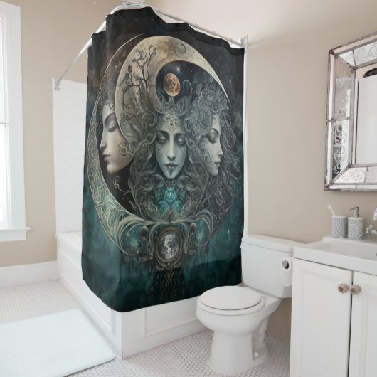 Rideaux De Douche Déesse triple (En situation)