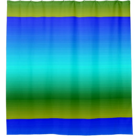 Rideaux De Douche Dégradé bleu et vert mer et ciel (Devant)