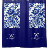 Rideaux De Douche délecter bleu Elegant Chinoiserie (Devant)