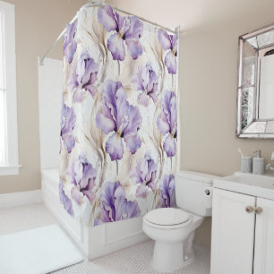 Rideaux De Douche Délicieux Iris Floral Violette Mariage Fête de Mar