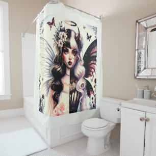 Rideaux De Douche Demi ange démon beauté sombre fée à l'aile brisée