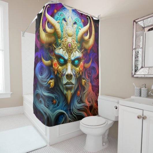 Rideaux De Douche Démon effrayant (En situation)