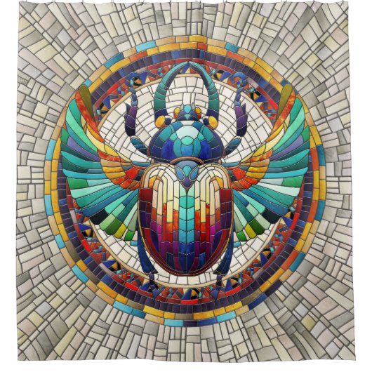Rideaux De Douche Dendroctone du scarab égyptien - Art mosaïque (Devant)