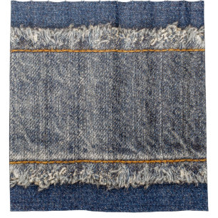 Rideaux De Douche Denim Blue Jeans : Décontracté Double Patch