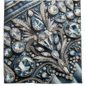 Rideaux De Douche Denim & Diamonds Bijou de pierre précieuse Jean (Devant)