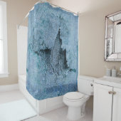 Rideaux De Douche denim pailleté grunge (En situation)
