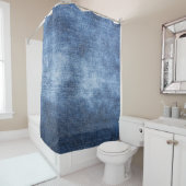 Rideaux De Douche Denim Texture : Arrière - plan de tissu usé (En situation)