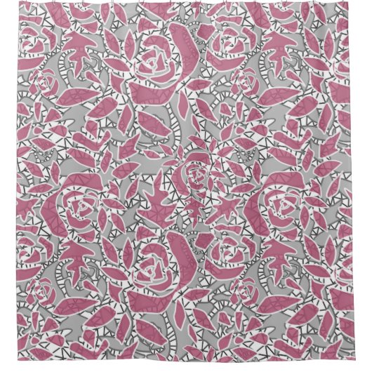 Rideaux De Douche Dentelle abstraite sans couture romantique rétro r (Devant)