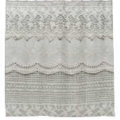 Rideaux De Douche Dentelle blanche subtile, gros plan textile. (Devant)