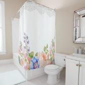 Rideaux De Douche Dentelle florale de pivoine chic minable de (En situation)