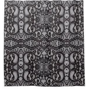 Rideaux De Douche dentelle noire parisienne bohème