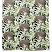 Rideaux De Douche Des lémuriens à l'anneau dans le Motif forestier (Devant)