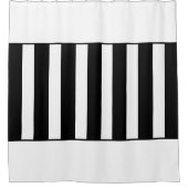 Rideaux De Douche Des rayures au milieu. Noir et blanc. (Devant)