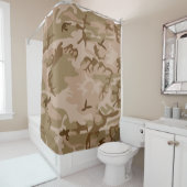 Rideaux De Douche Désert beige marron kaki camouflage camouflé vert (En situation)