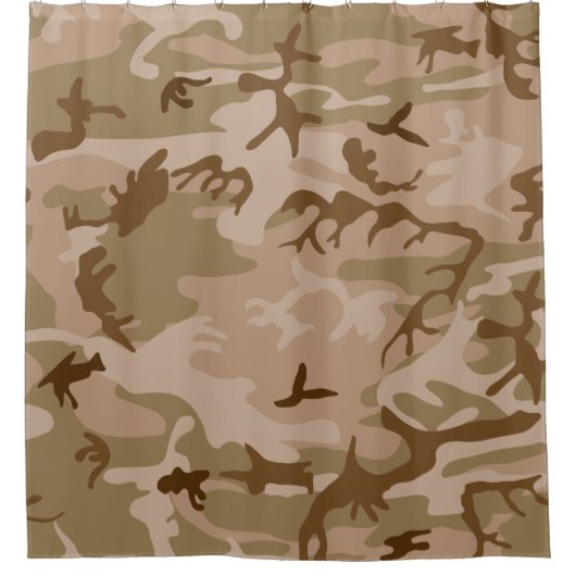 Rideaux De Douche Désert beige marron kaki camouflage camouflé vert (Devant)
